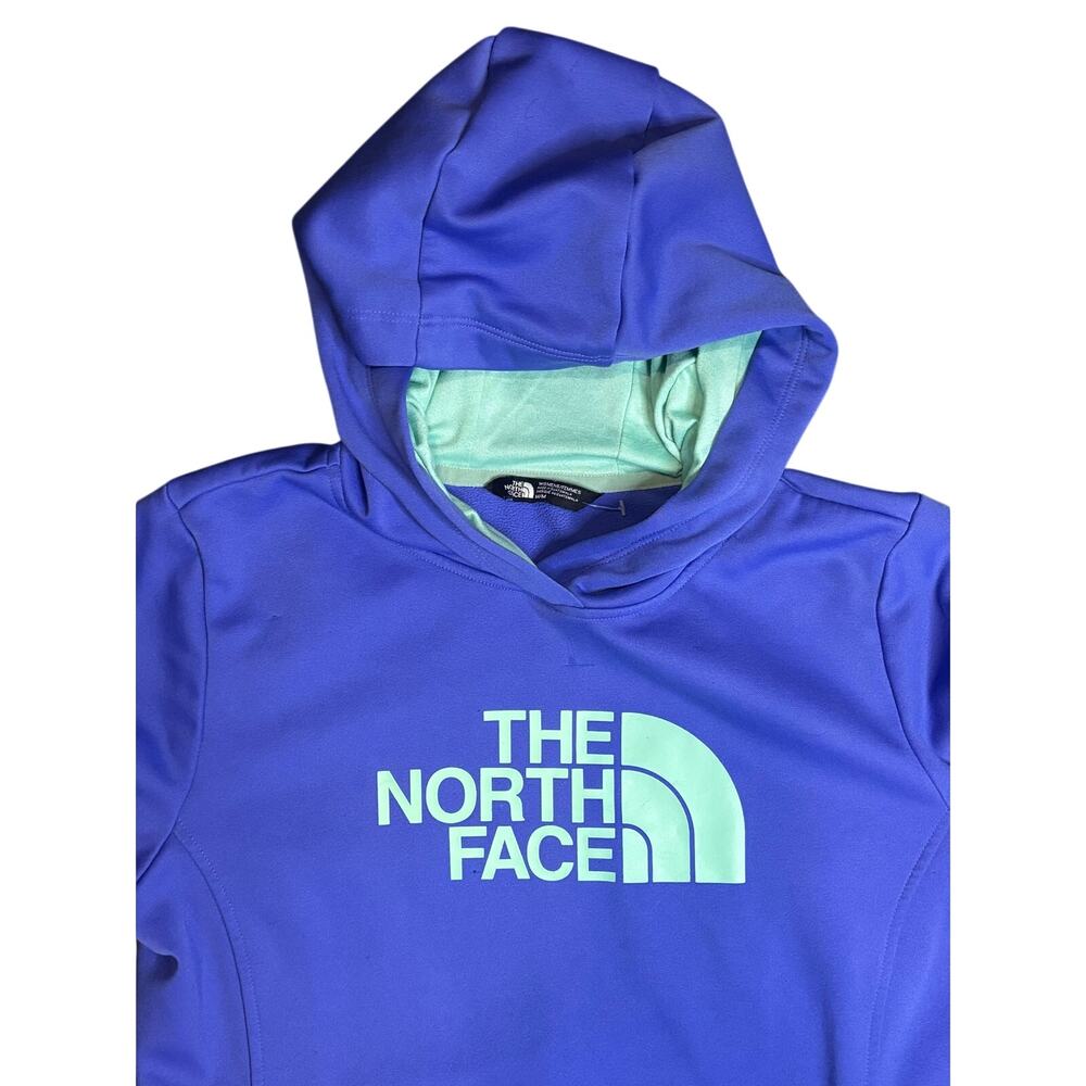 The North Face Women’s Medium Hoodie Purple Green Logo Lightweight Pullover